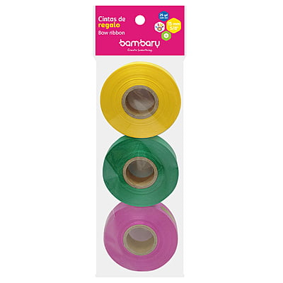 Cinta de Regalo 15 mm x 25 yd A/S 3 Und Básicos Multicolor 1