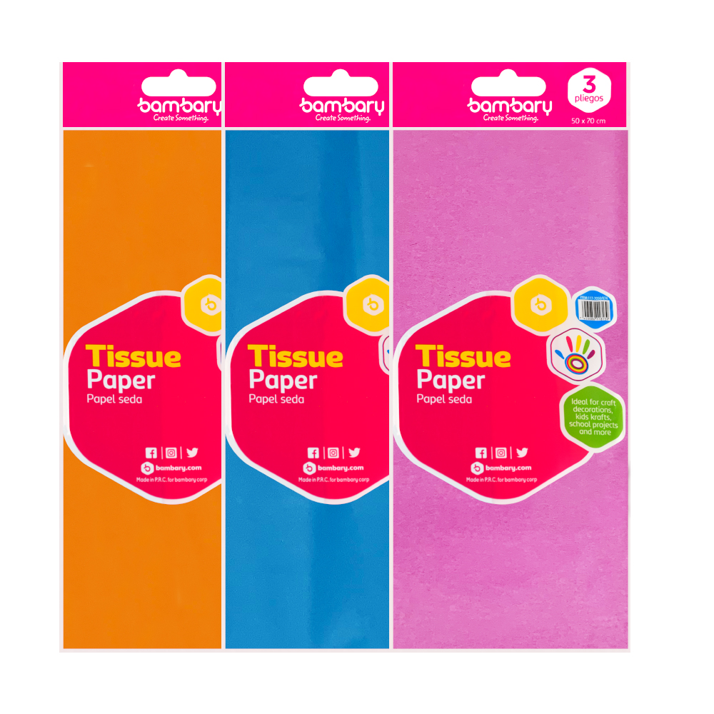 Papel Seda 50cm x 70cm A/S 3 Und Unicolor Papel Seda 50cm x 70cm A/S 3 Und Unicolor