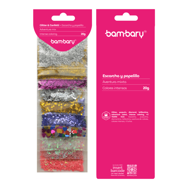 Escarcha Confetti Colores Variados 20 g (2 g x 10 Bolsas)