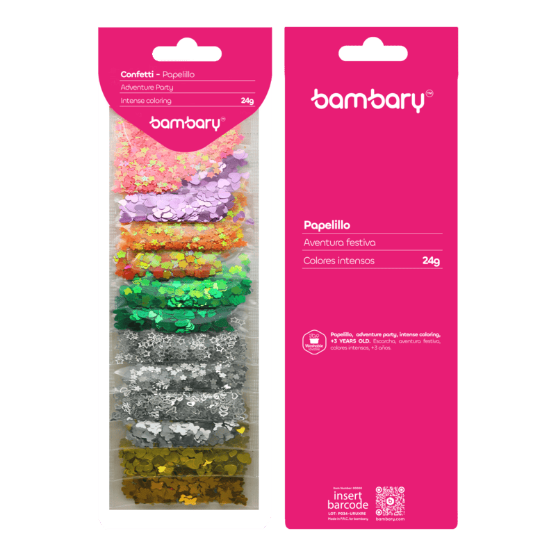 Escarcha Mini Confetti Colores Variados 24 g (2 g x 12 Bolsas)