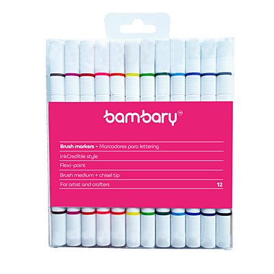 Marcadores para Lettering Doble Punta (12 Und)