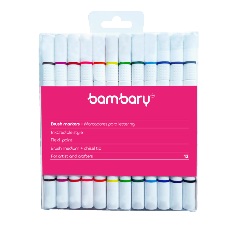 Marcadores para Lettering Doble Punta (12 Und)