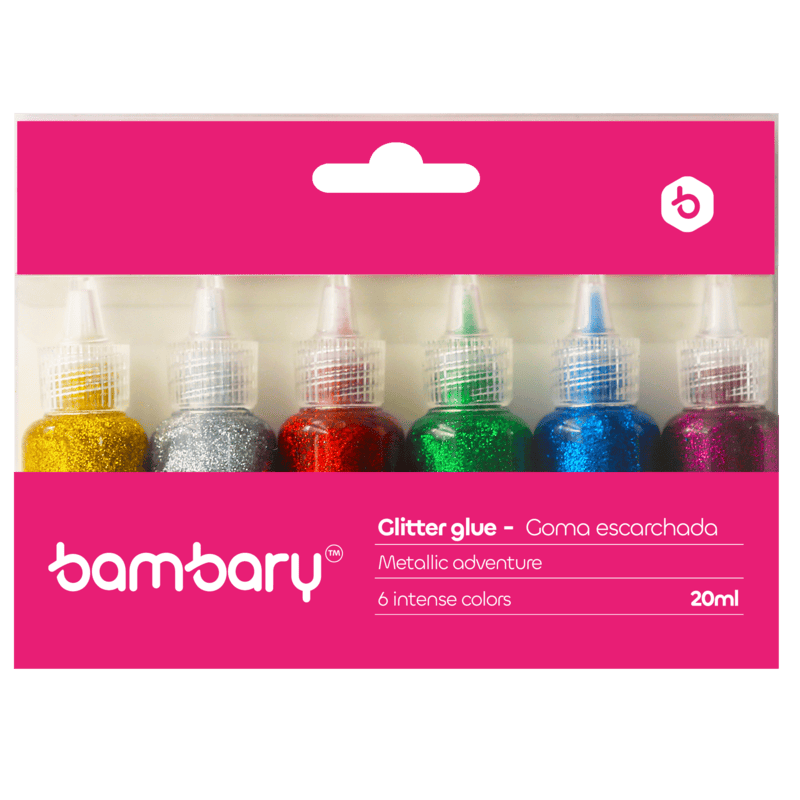 Goma Escarchada Colores Metalizados 20 ml (6 Und)