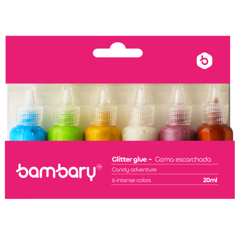 Goma Escarchada Colores Pastel 20 ml (6 Und)