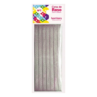 Cinta Raso Madeja No. 1 (1/4" o 7 mm) A/S x 5 m Plateado