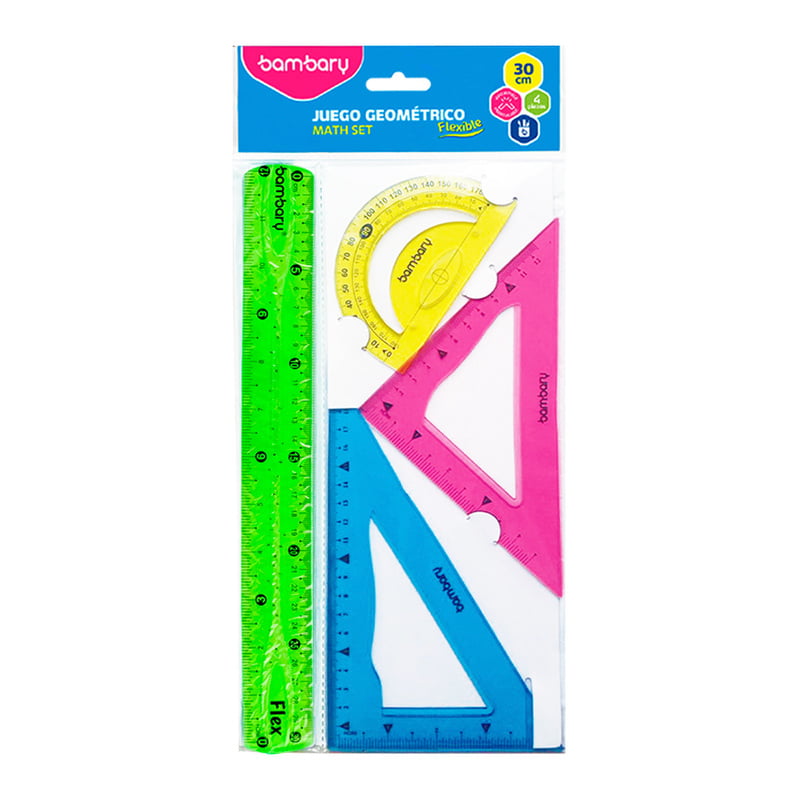 Juego Geométrico Flexible 30 cm A/S 4 Und (E)